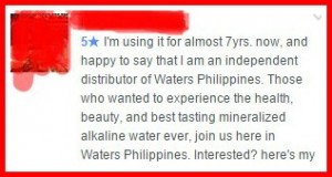 testimonial by user of waters philippines